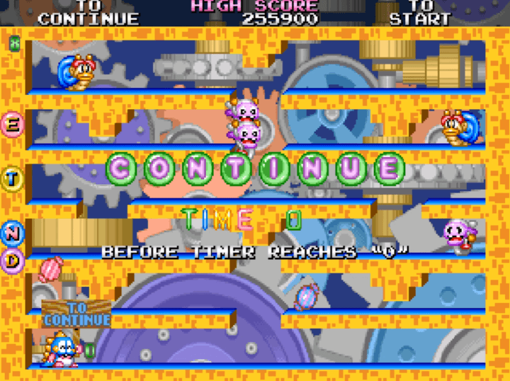 보글보글2-오락실게임-종료-화면