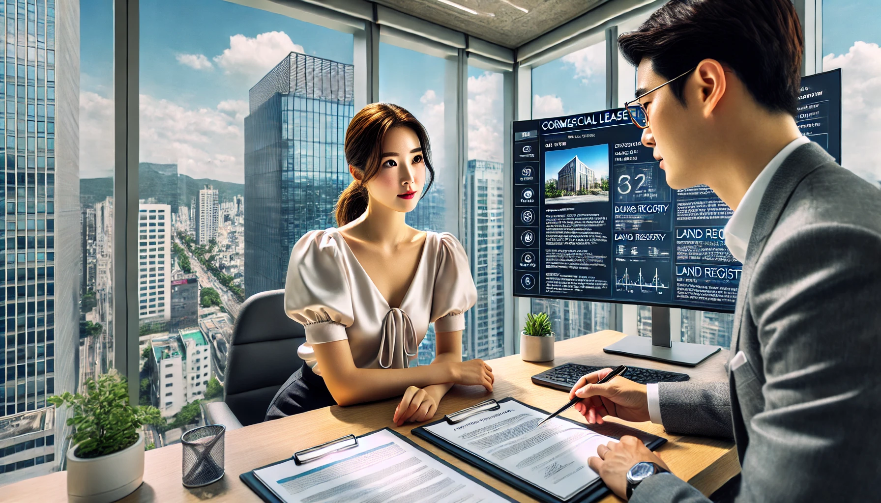 상가건물 임대차계약 전 설명하는 이미지