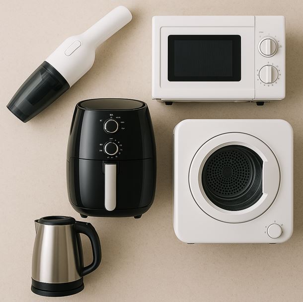 1인 가구에 어울리는 소형 가전 무선 핸디형 청소기, 미니 전자레인지, 에어프라이어, 미니 건조기, 전기포트