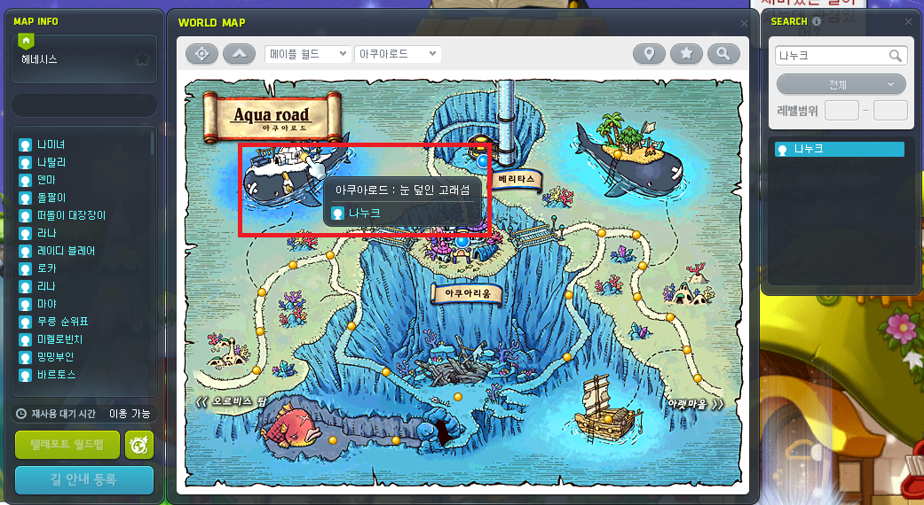 나누크 위치, 지도맵으로 표시