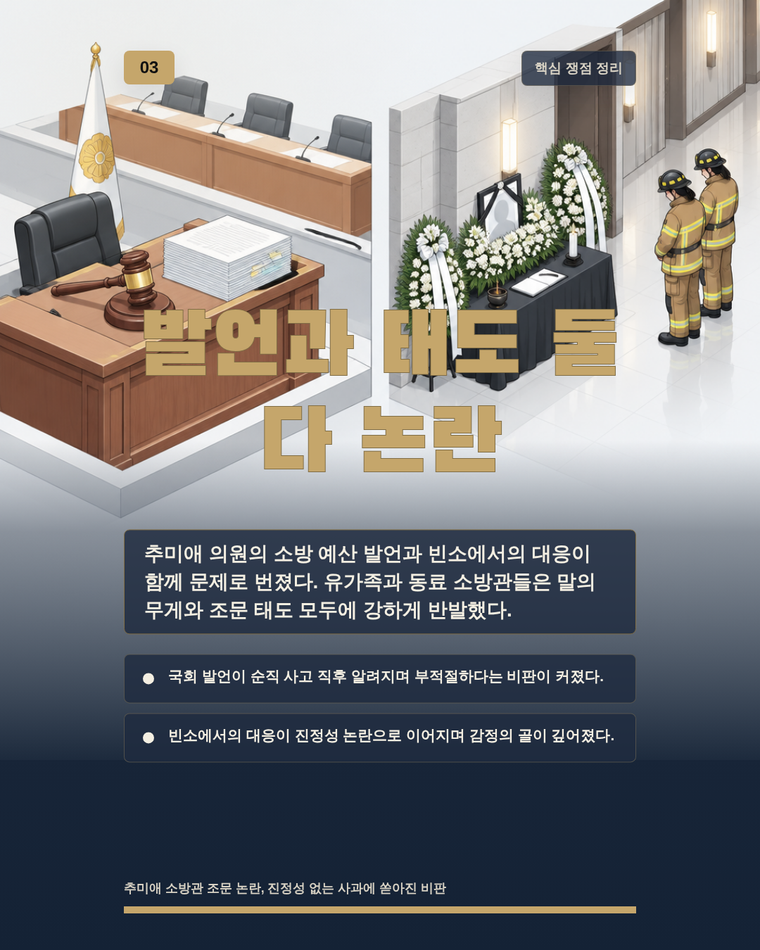 발언과 태도 둘 다 논란