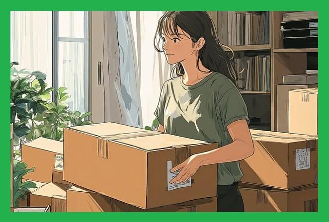 이사-짐-나르는-여자-일러스트