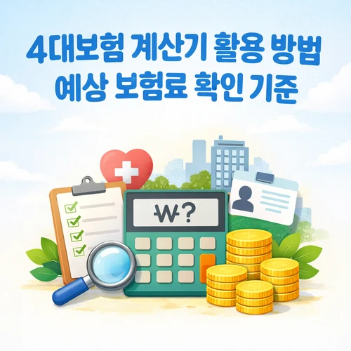 4대보험 계산기 활용 방법 예상 보험료 확인 기준