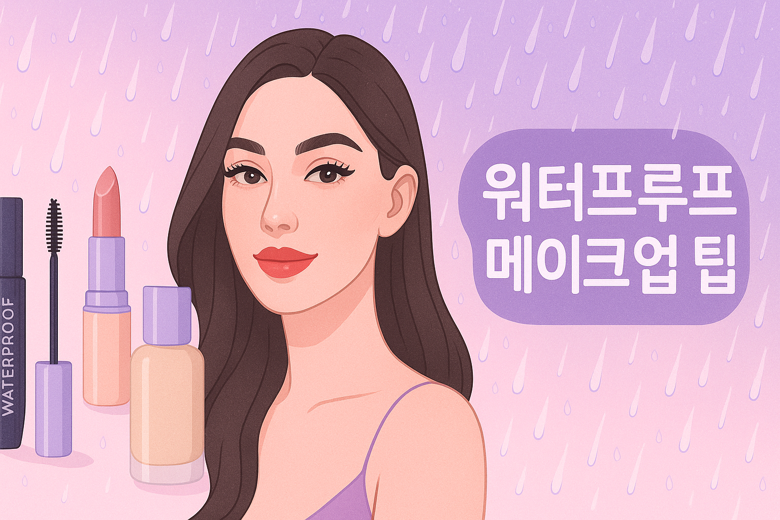 장마철 워터프루프 메이크업