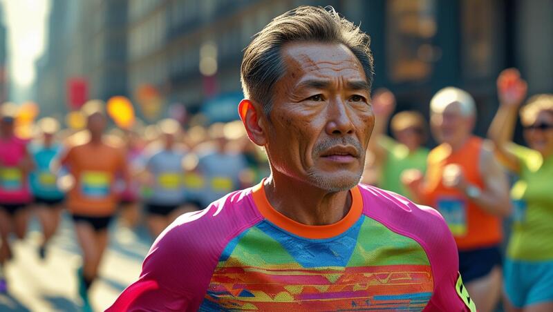 마라톤하는 중년남자 (1)