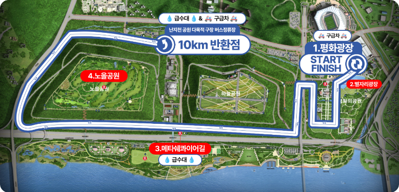 2025 한강 벚꽃 마라톤 10km 코스