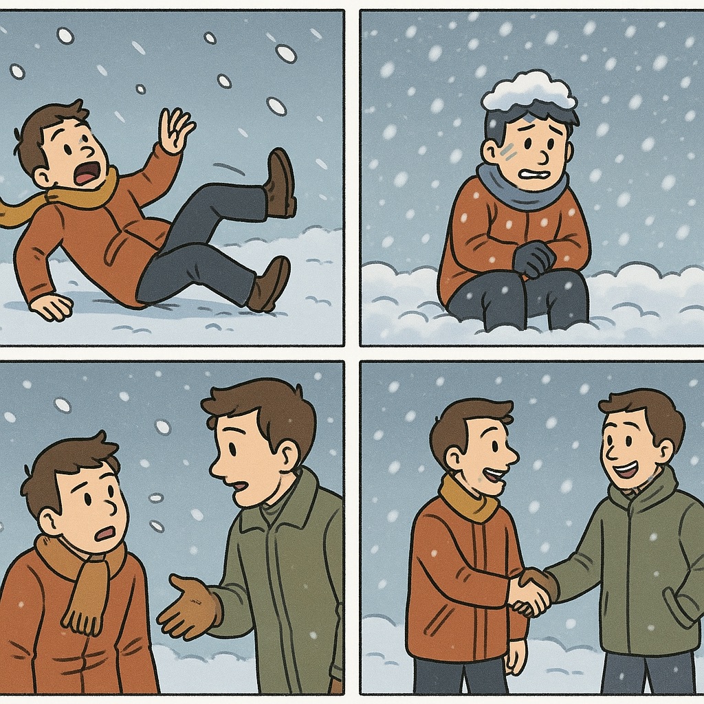 설상가상 사자성어 만화 이미지