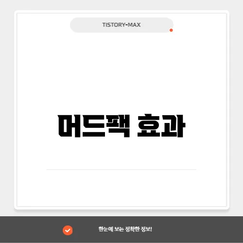 머드팩 효과