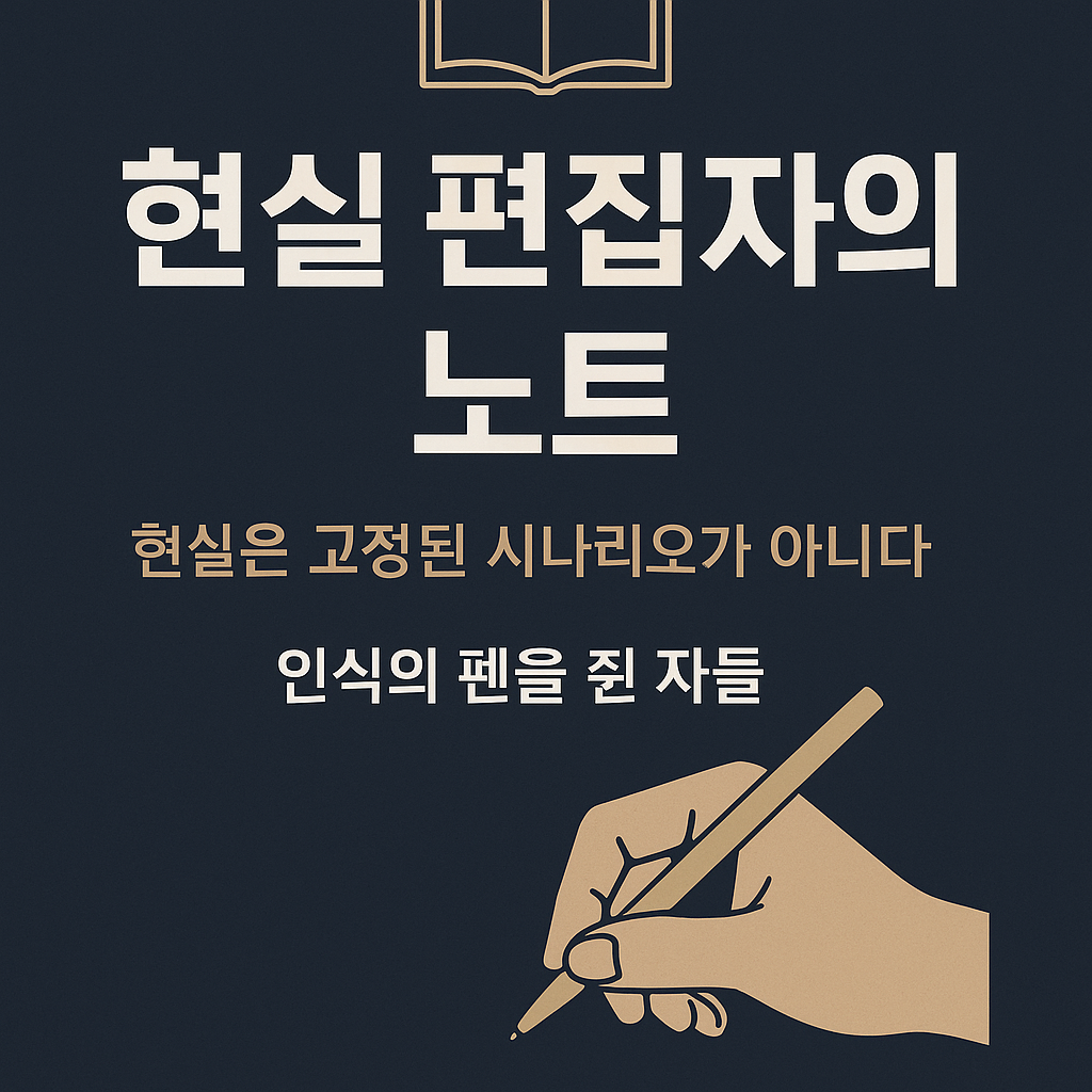 "현실 편집자의 노트 도입글 – 현실은 고정된 시나리오가 아니다 블로그 썸네일 이미지"