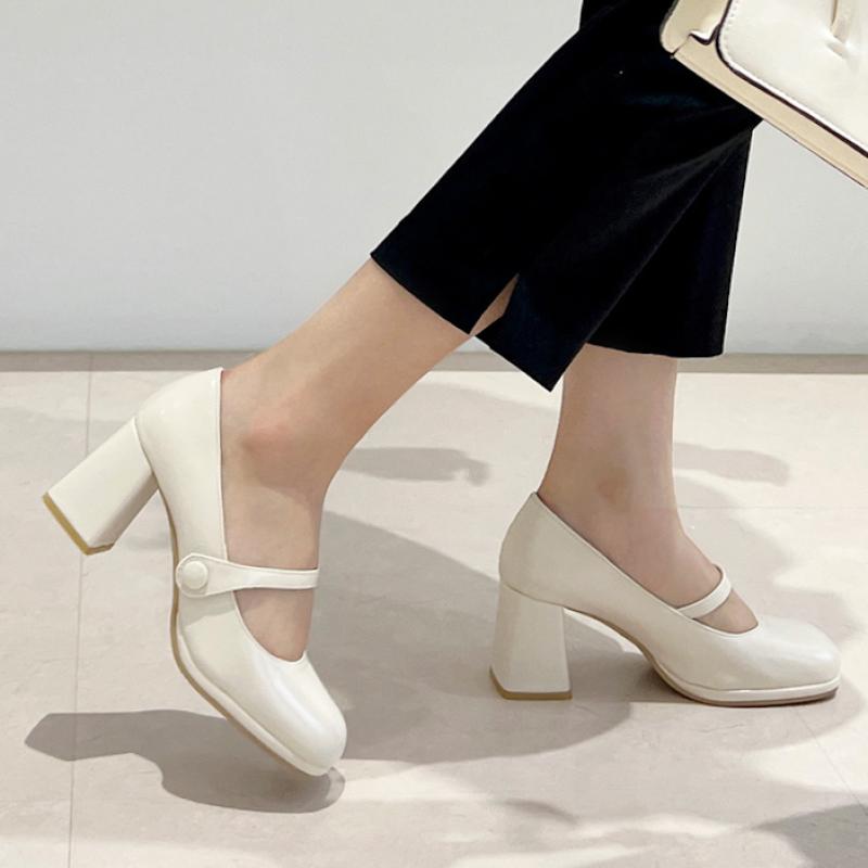 소보제화 발편한 여성 구두 스퀘어 메리제인 펌프스 힐
