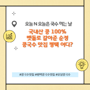 국내산 콩을 멧돌로 갈아만든 콩국수 맛집