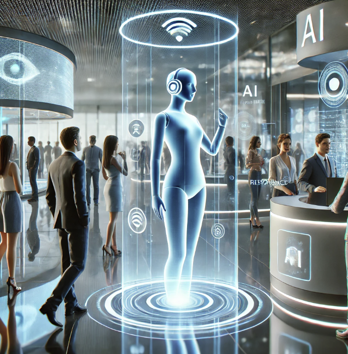 AI를 통해 고객의 경험이 혁신적으로 변화된 모습을 형상화한 사진