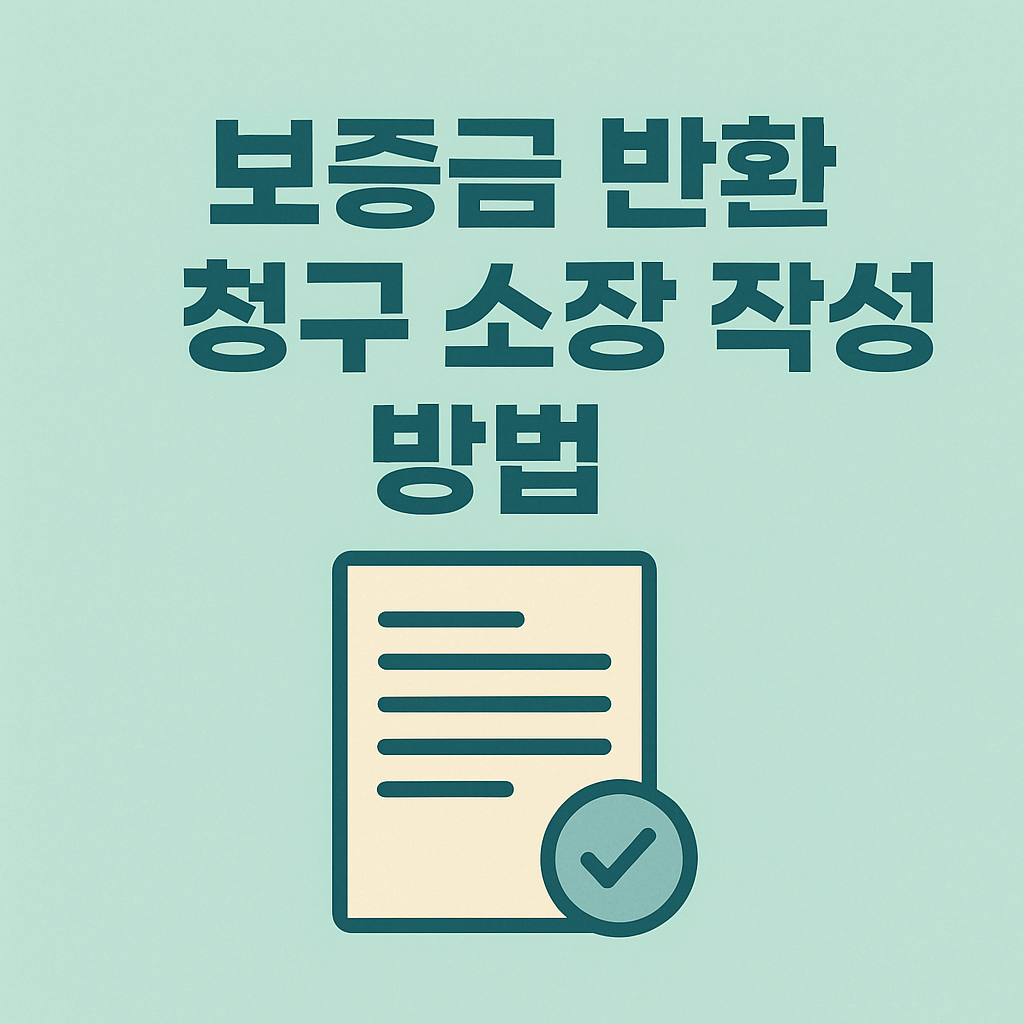 보증금 반환 청구 소장 작성 방법