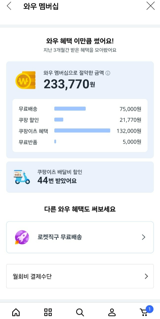 쿠팡와우월회비