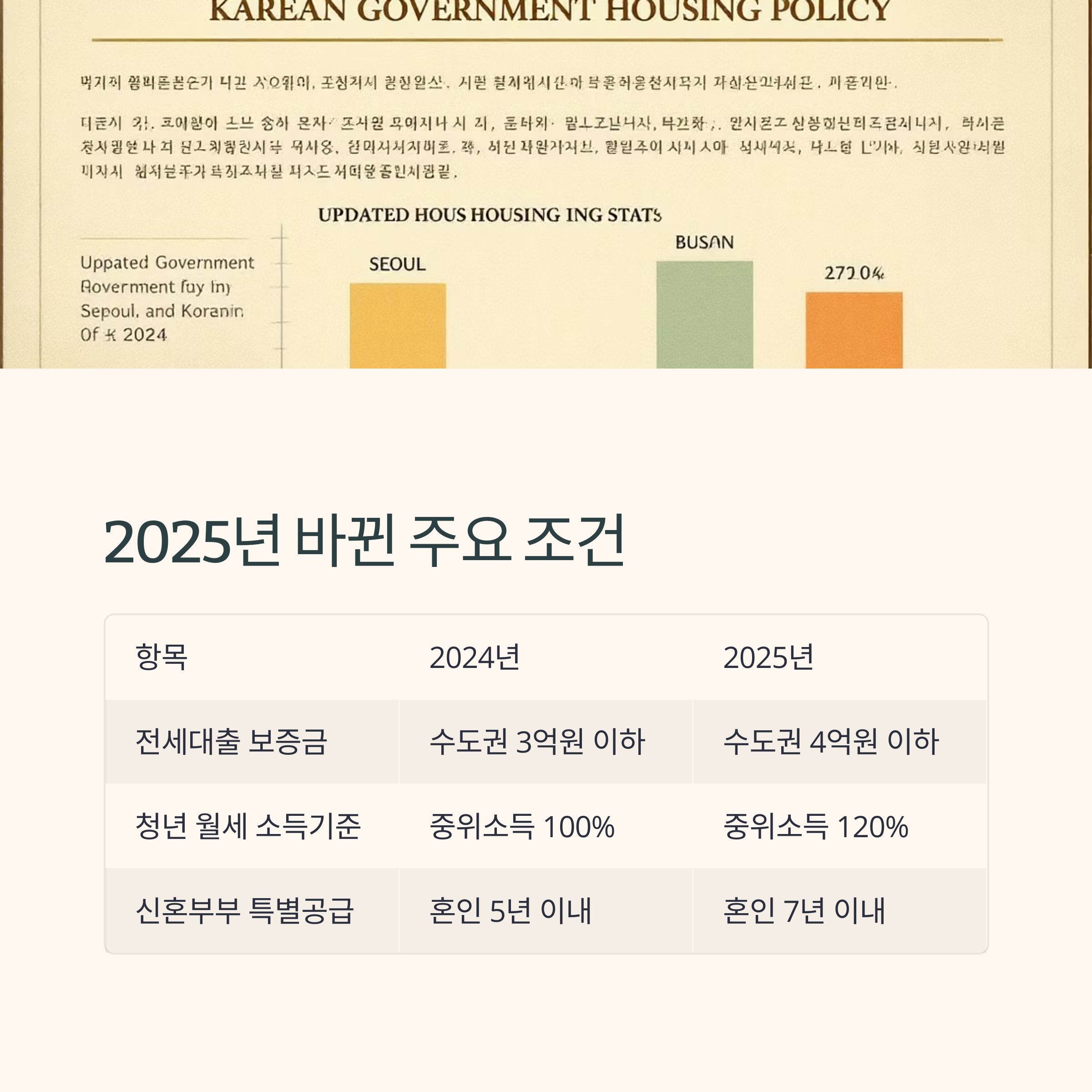2025 정부 지원 주거자금! 바뀐 조건과 기준 체크리스트