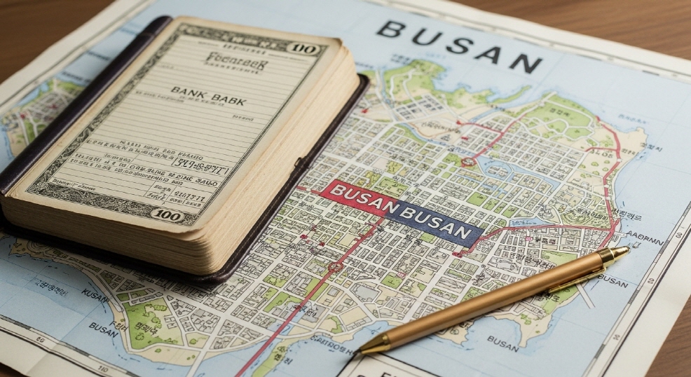 지도와 통장 이미지