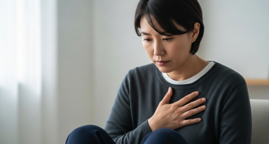 가슴 통증이 심해져 도움을 요청하는 긴급 상황