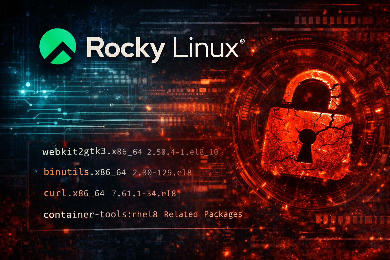 Rocky Linux 8 대상 서버에서 RLSA-2025 보안 권고에 따라 webkit2gtk3, binutils, container-tools:rhel8, curl 패키지를 기준 버전 이상으로 업데이트하는 점검&middot;복구&middot;재발 방지 절차를 정리합니다