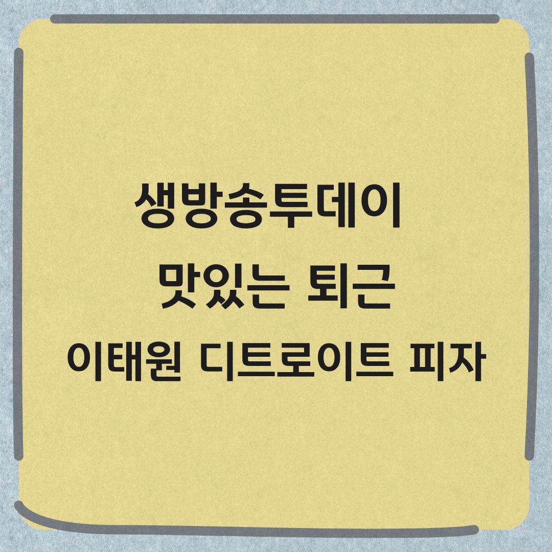 생방송투데이 맛있는 퇴근 이태원 디트로이피자 맛집