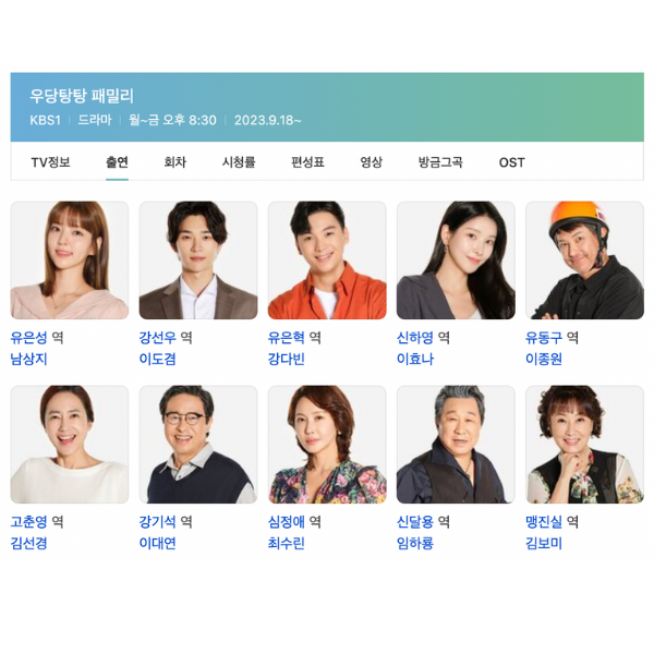 우당탕탕 패밀리 인물관계도