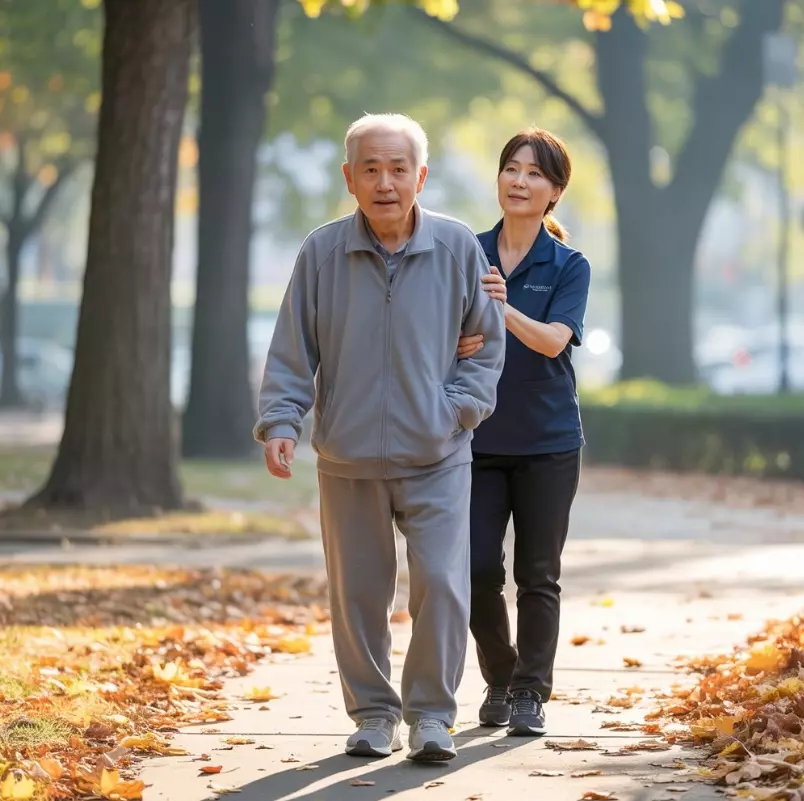 파킨슨병 운동치료로 걷기중인 이미지