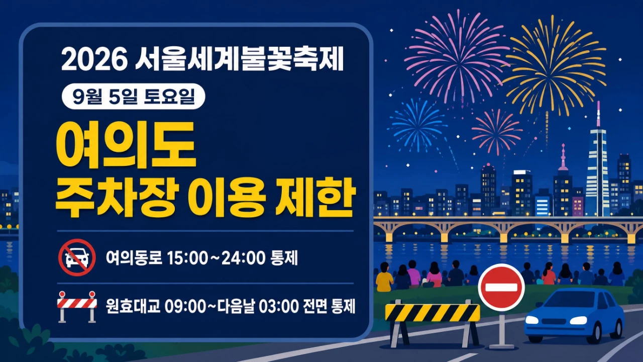 2026 서울세계불꽃축제 여의도 주차장 제한과 교통통제 안내 이미지