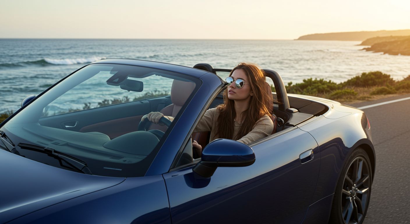 바닷가를 달리는 자동차