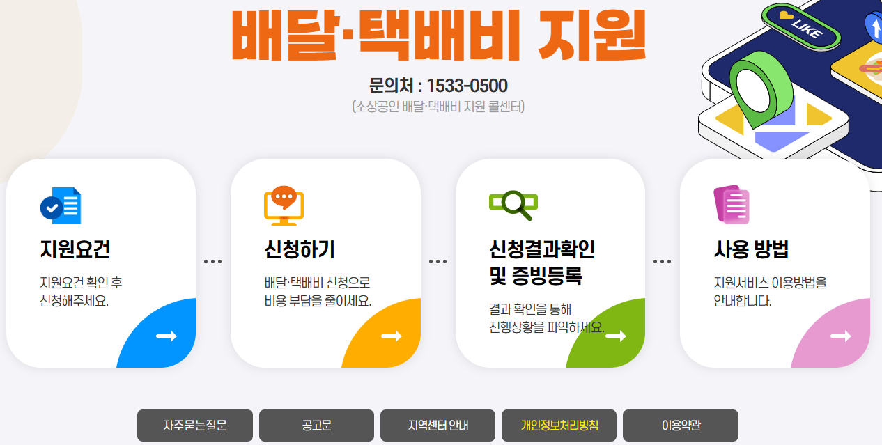 2025 소상공인 배달·택배비 지원 신청방법