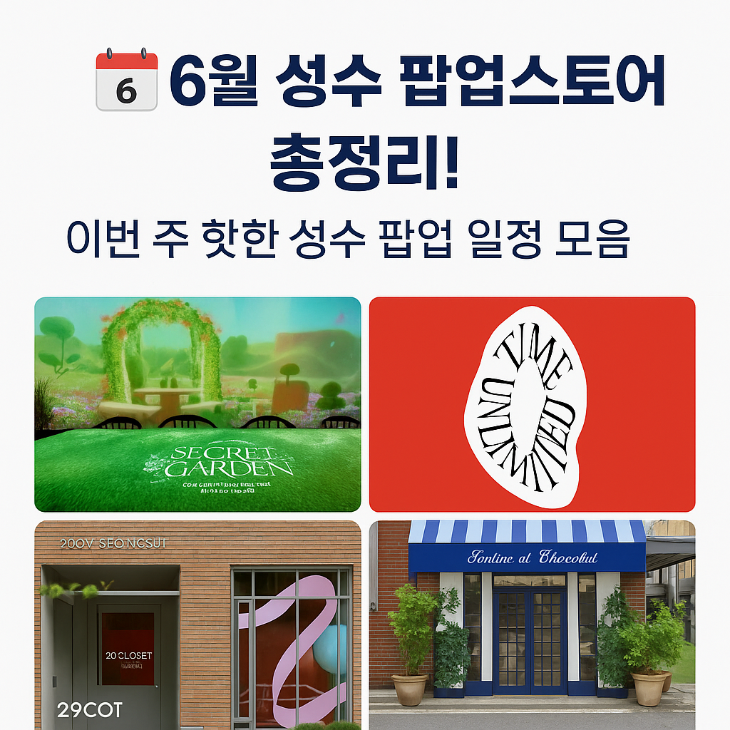 6월 성수 팝업스토어 총정리! 이번 주 핫한 성수 팝업 일정 모음