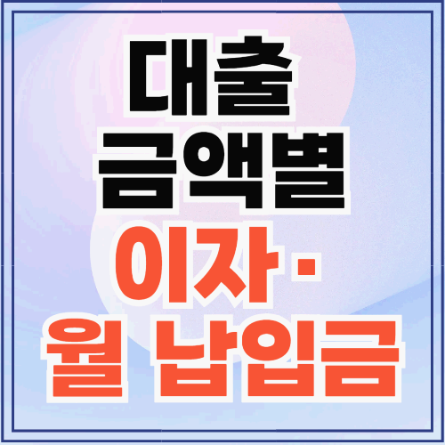 주택담보대출 금액별 이자·월 납입금 비교