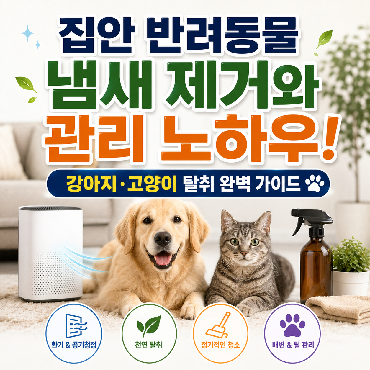 집안 반려동물 냄새 제거와 관리 노하우