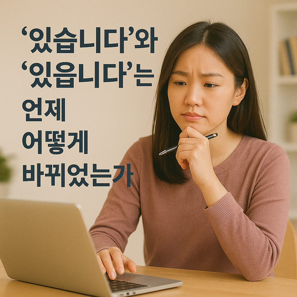 있습니다와 있읍니다가 바뀐 시기