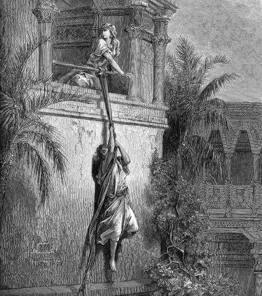 다윗을 도망치게 돕는 미갈