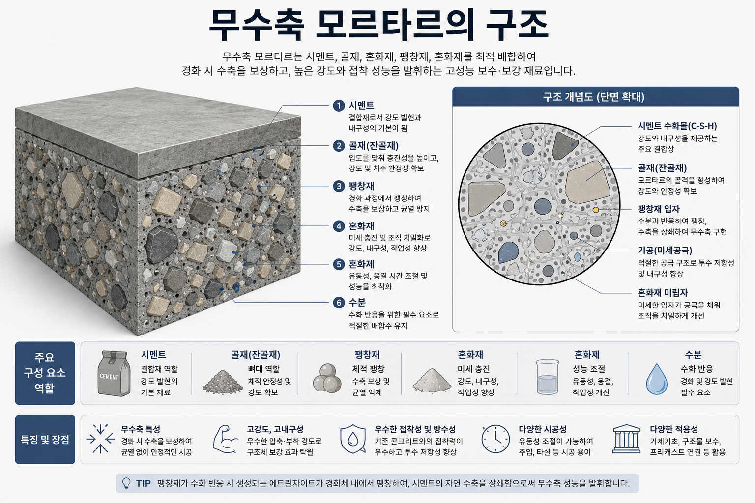 무수축 모르타르의 구조