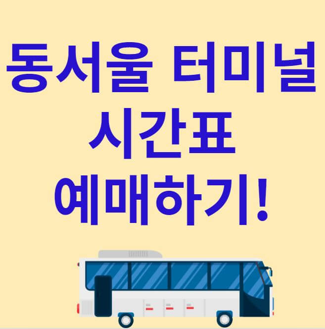 동서울 터미널 총정리!