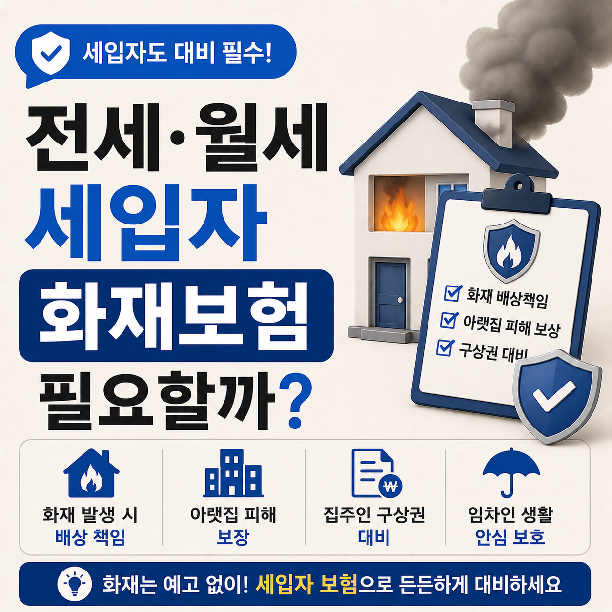 전세&middot;월세 세입자 화재보험 가입 필요성
