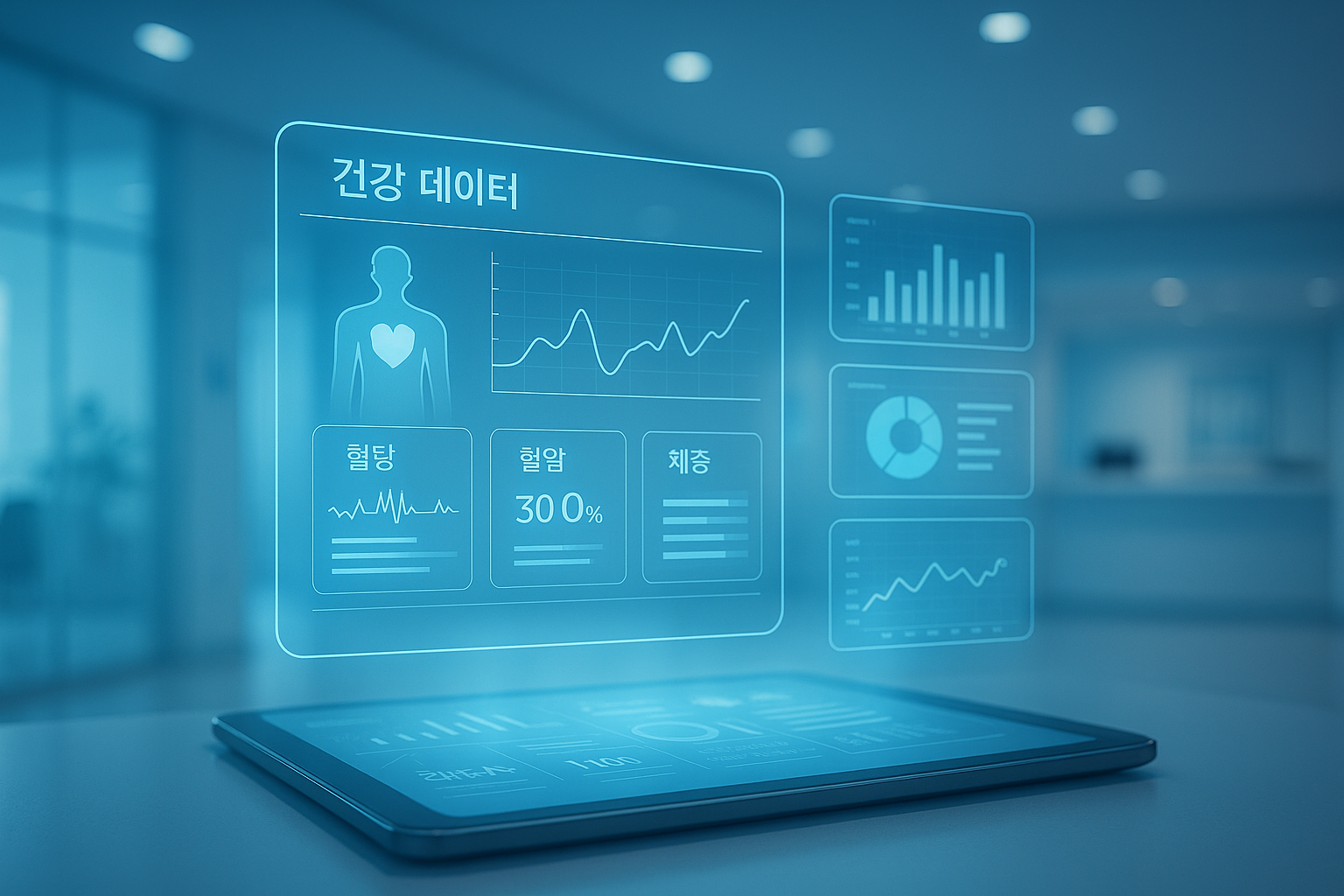 AI 헬스케어 시스템을 상징하는 일러스트
