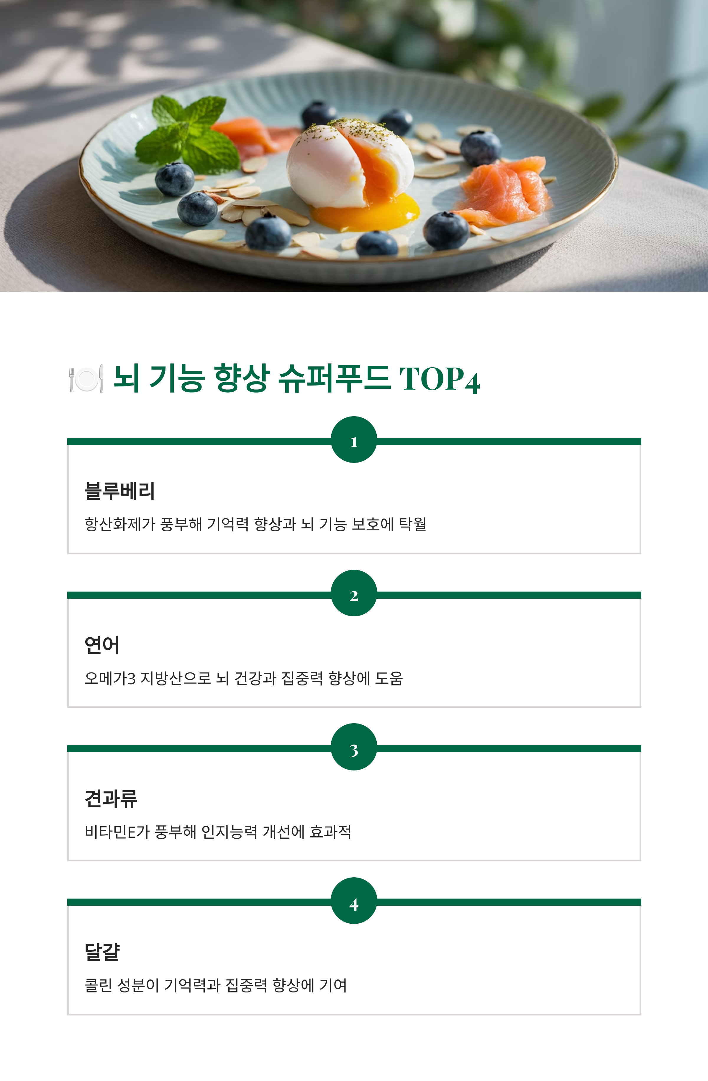 뇌 기능 높이는 식단