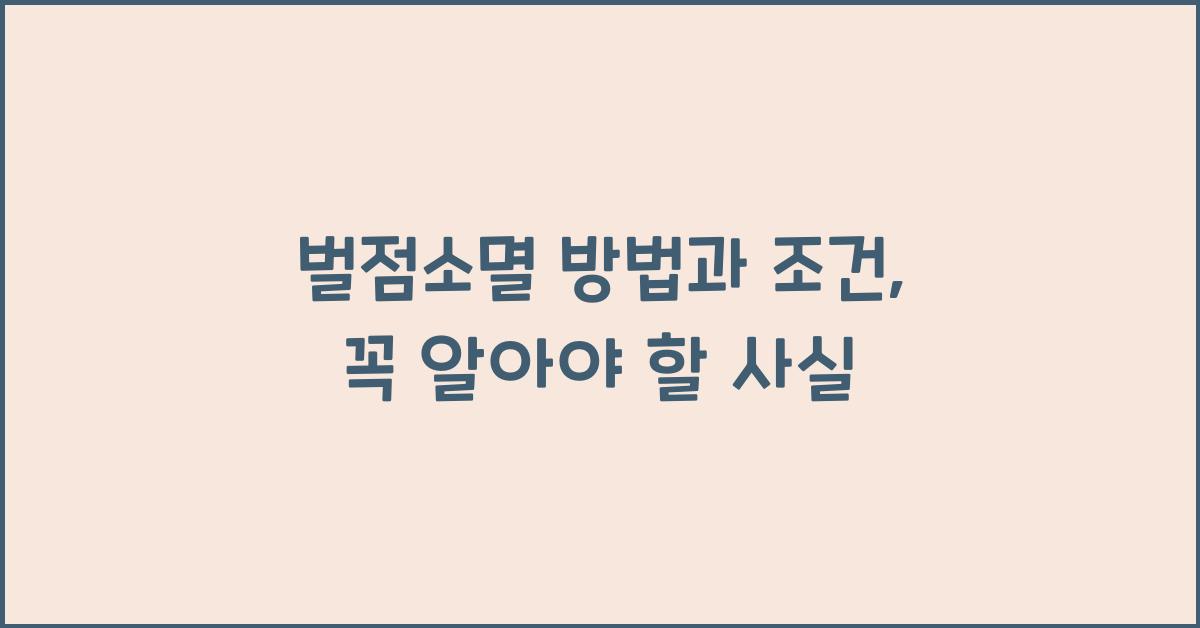 벌점소멸