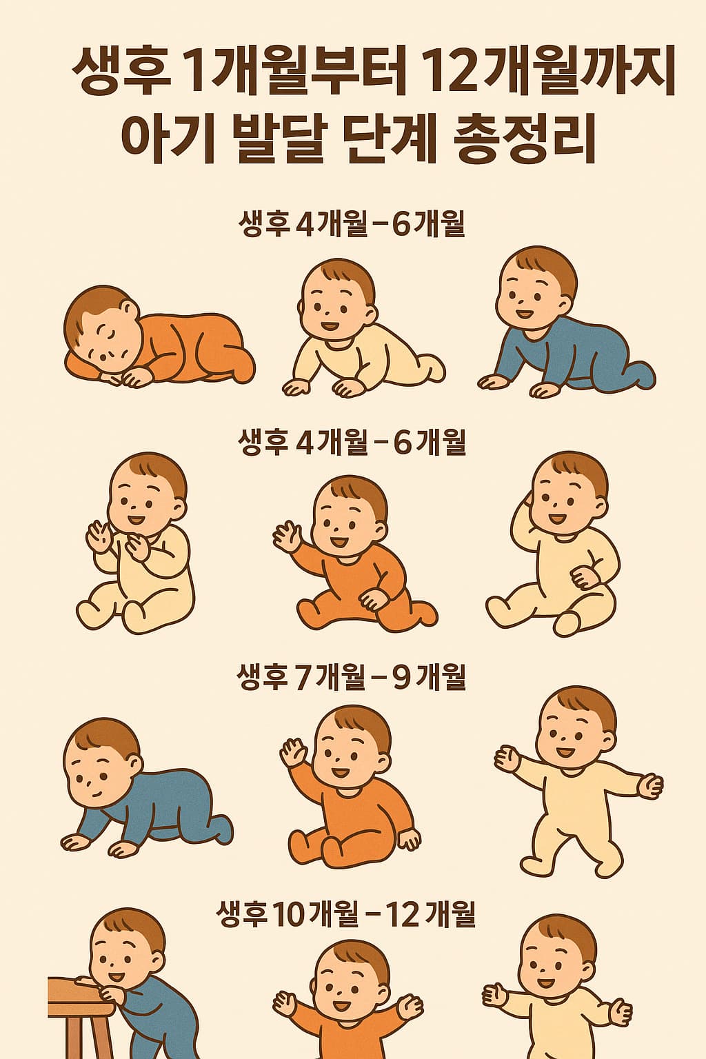 생후 1개월부터 12개월까지 아기 발달 단계 총정리