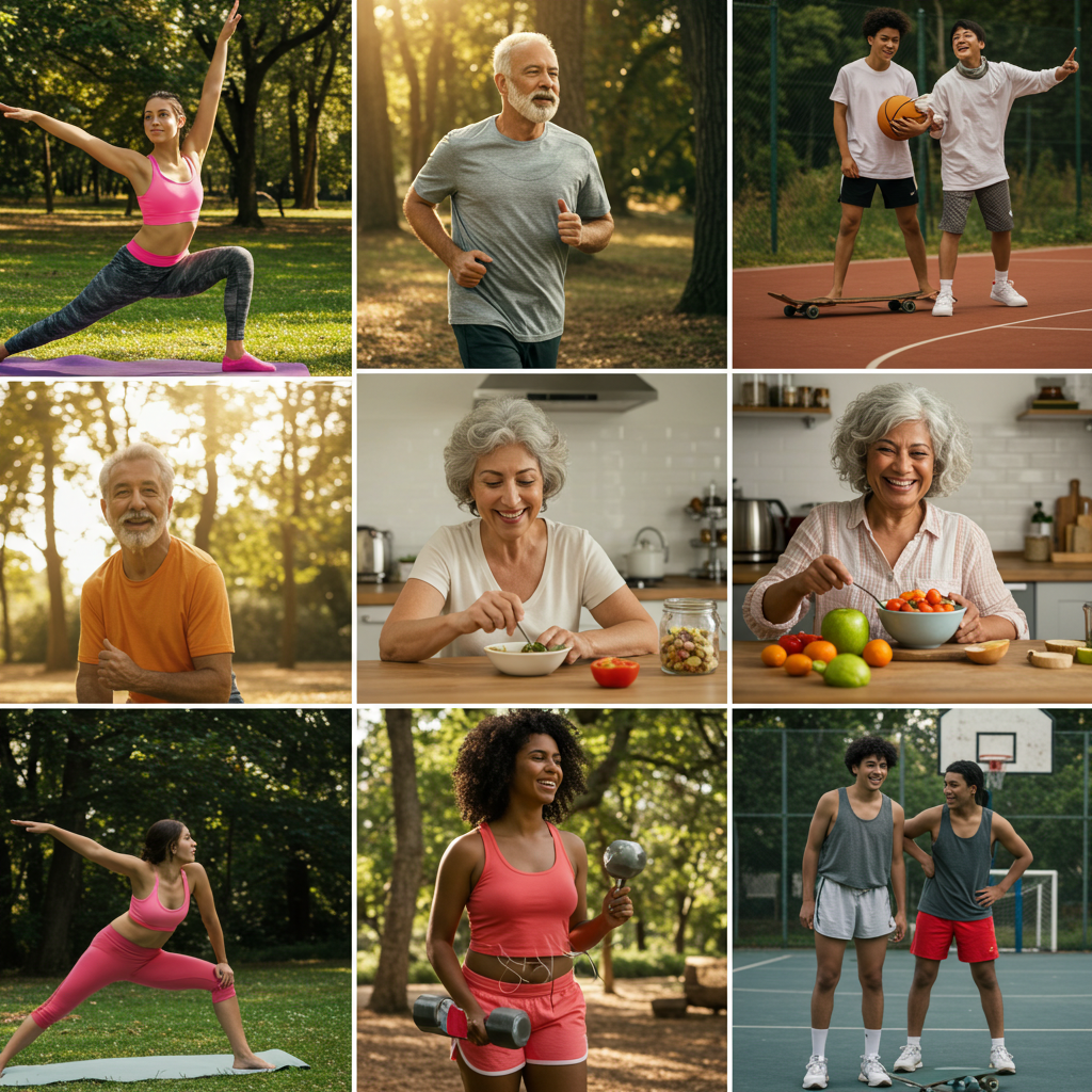 다양한 사람들의 건강한 생활 습관