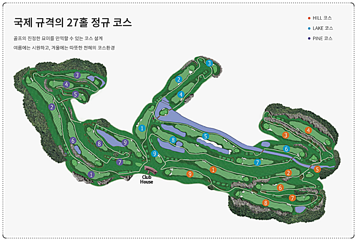 밀양 리더스CC 골프 코스 전체 조감도