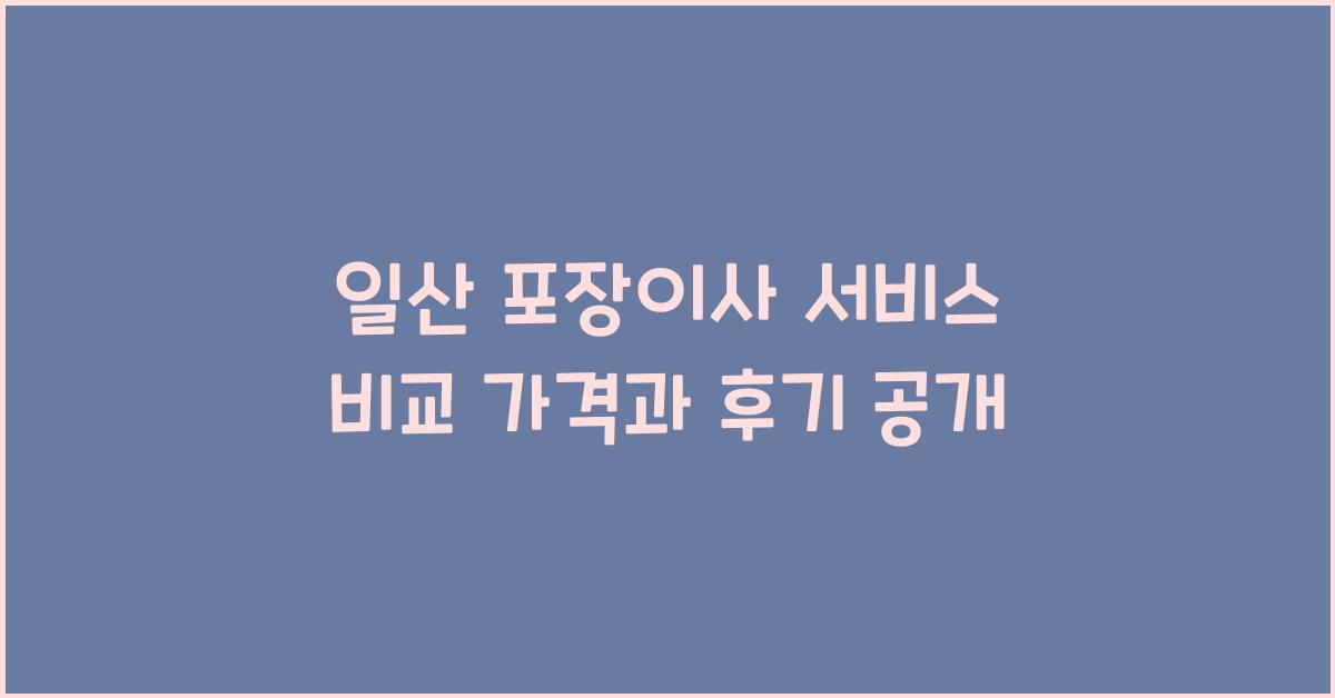일산 포장이사