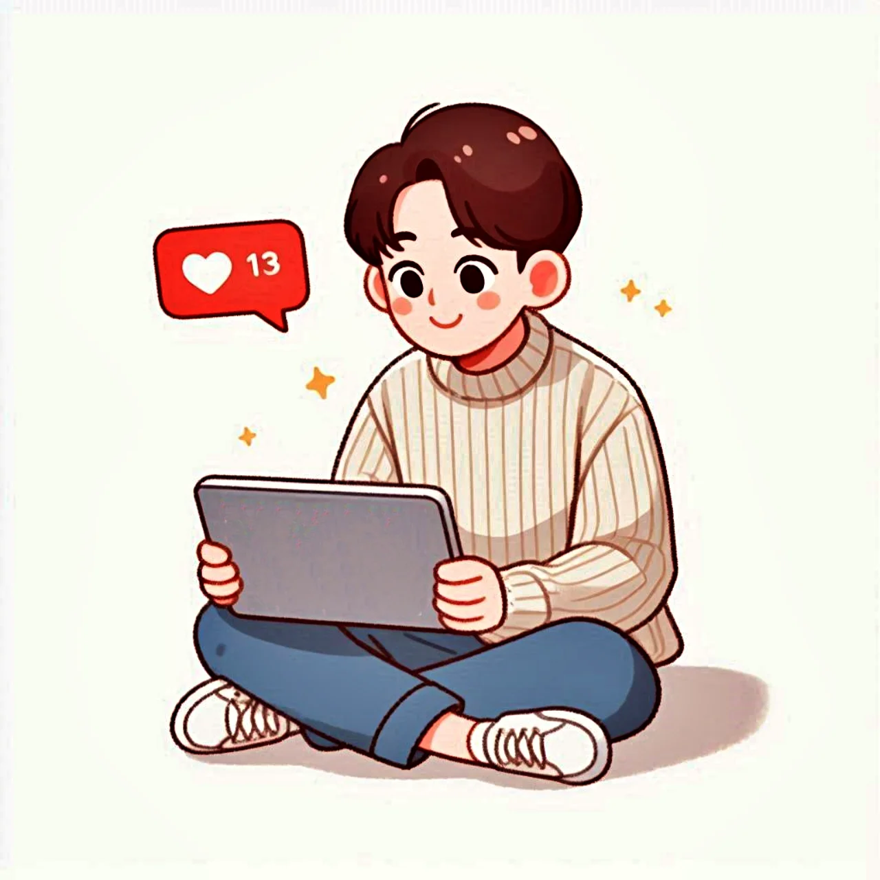 An illustration of a person enjoying interaction on YouTube