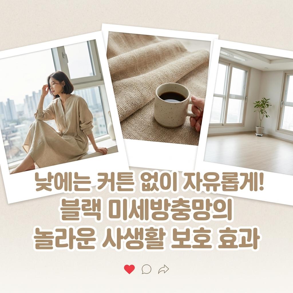 블랙 미세방충망 좁은 아파트 1층 사생활 보호 시선 차단 효과
