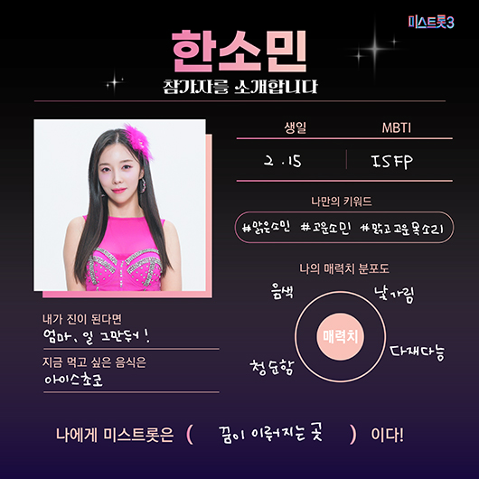 미스터트롯3 참가자 한소민
