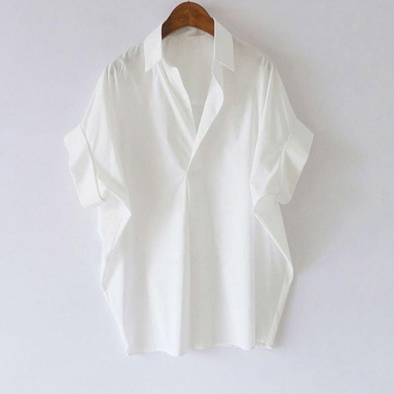 여자블라우스 여름블라우스 노버튼반소매블라우스