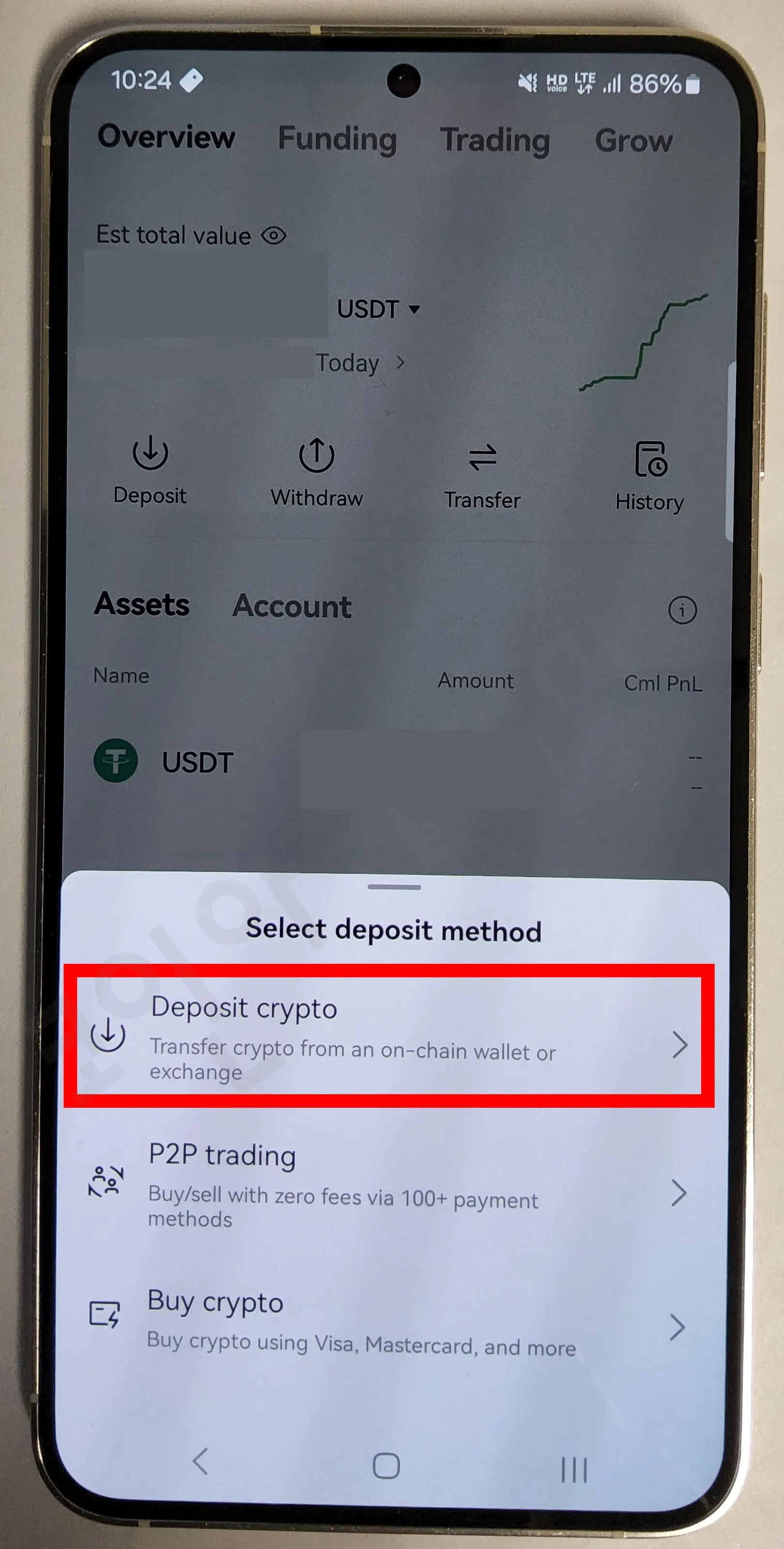 OKX deposit crypto