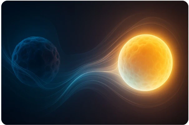 어두운 세포가 밝고 건강하게 변하는 추상적 이미지