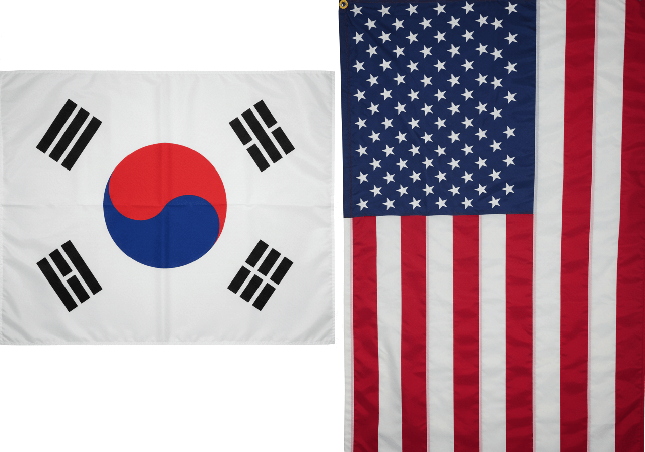 한국과 미국 국기